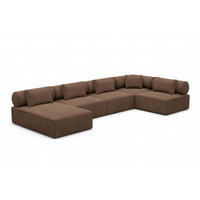 WOHNLANDSCHAFT Cipriani Braun Strukturstoff - Braun, Kunststoff (400/77/200cm)