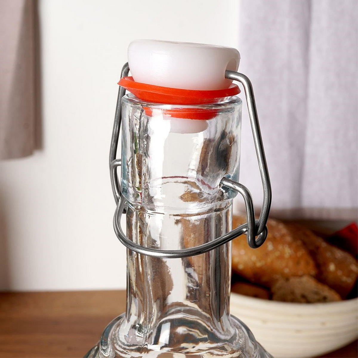 KARAFFE Bügelverschluss 1,1 l Transparent - Transparent, Glas (8.5/34/8.5cm) - Orion 