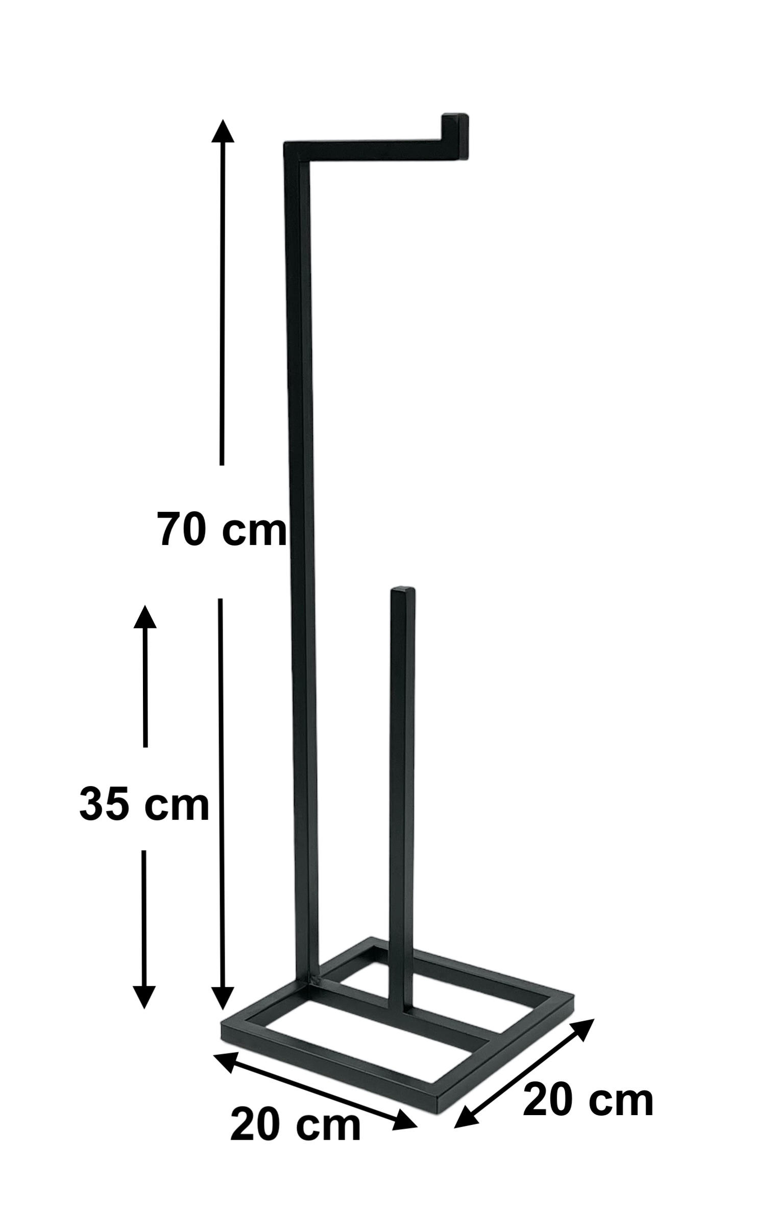 TOILETTENPAPIERHALTER Stehend Schwarz Metall 96459 - Schwarz, Metall (20/70/20cm) - DanDiBo