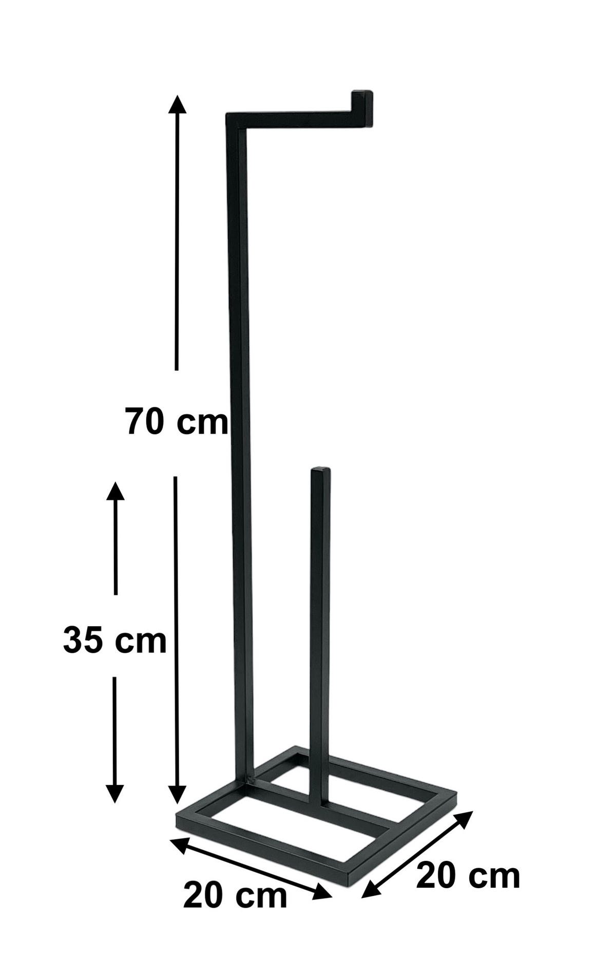 TOILETTENPAPIERHALTER Stehend Schwarz Metall 96459 - Schwarz, Metall (20/70/20cm) - DanDiBo
