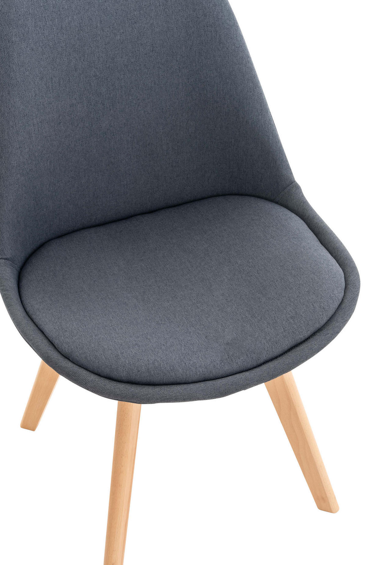 STUHL Stoff dunkelgrau - Eukalyptusholzfarben/Dunkelgrau, Holz/Textil (49/83/50cm) - CLP