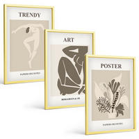 BILDER SET 3er Set - 40x60 cm Goldrahmen - Matisses Pflanzenfiguren - Goldfarben, Kunststoff (40/60cm) - TULUP