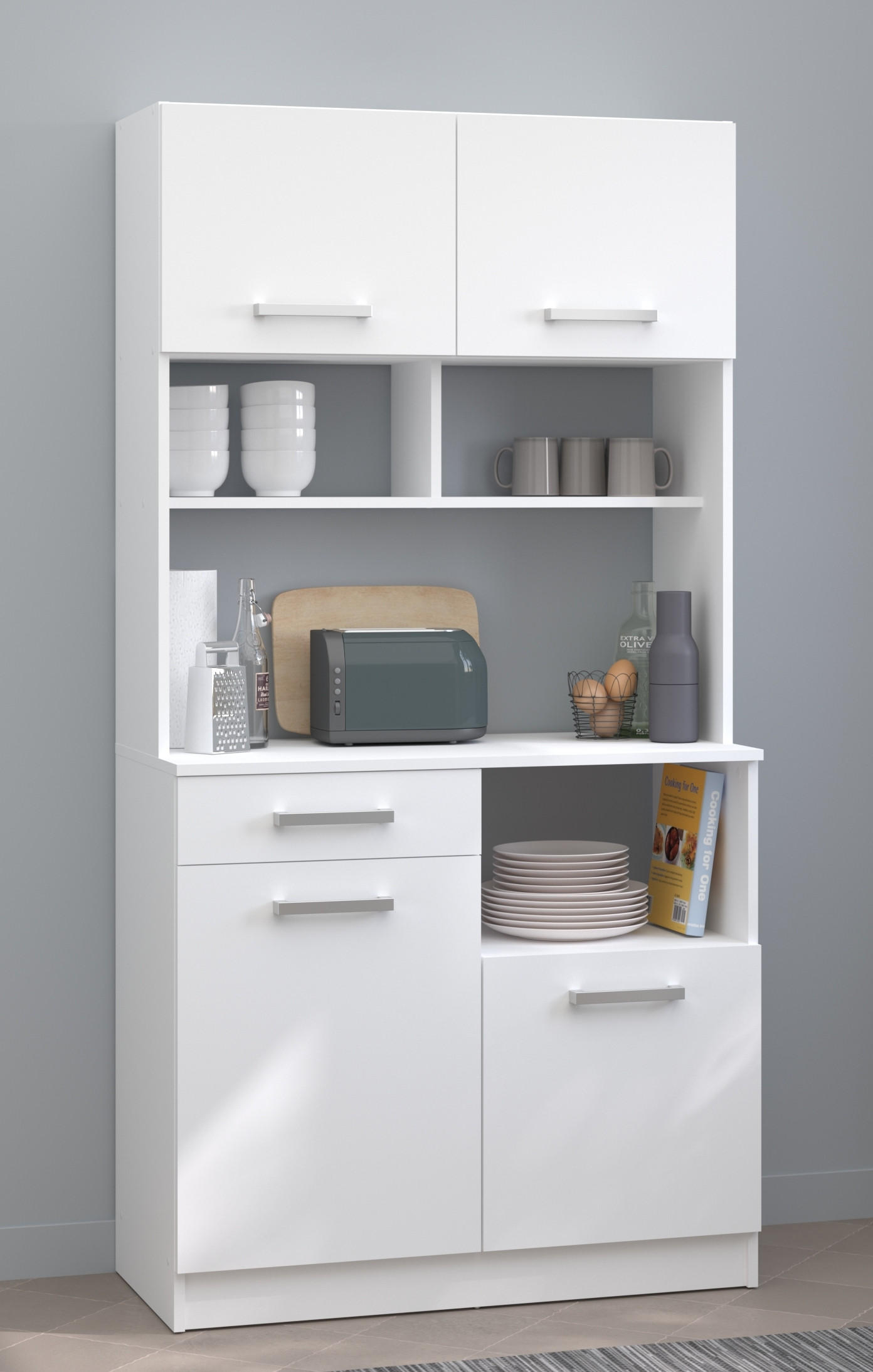KÜCHENBUFFET Uno 11 in Weiß - Weiß, Holzwerkstoff (80/200/120cm)