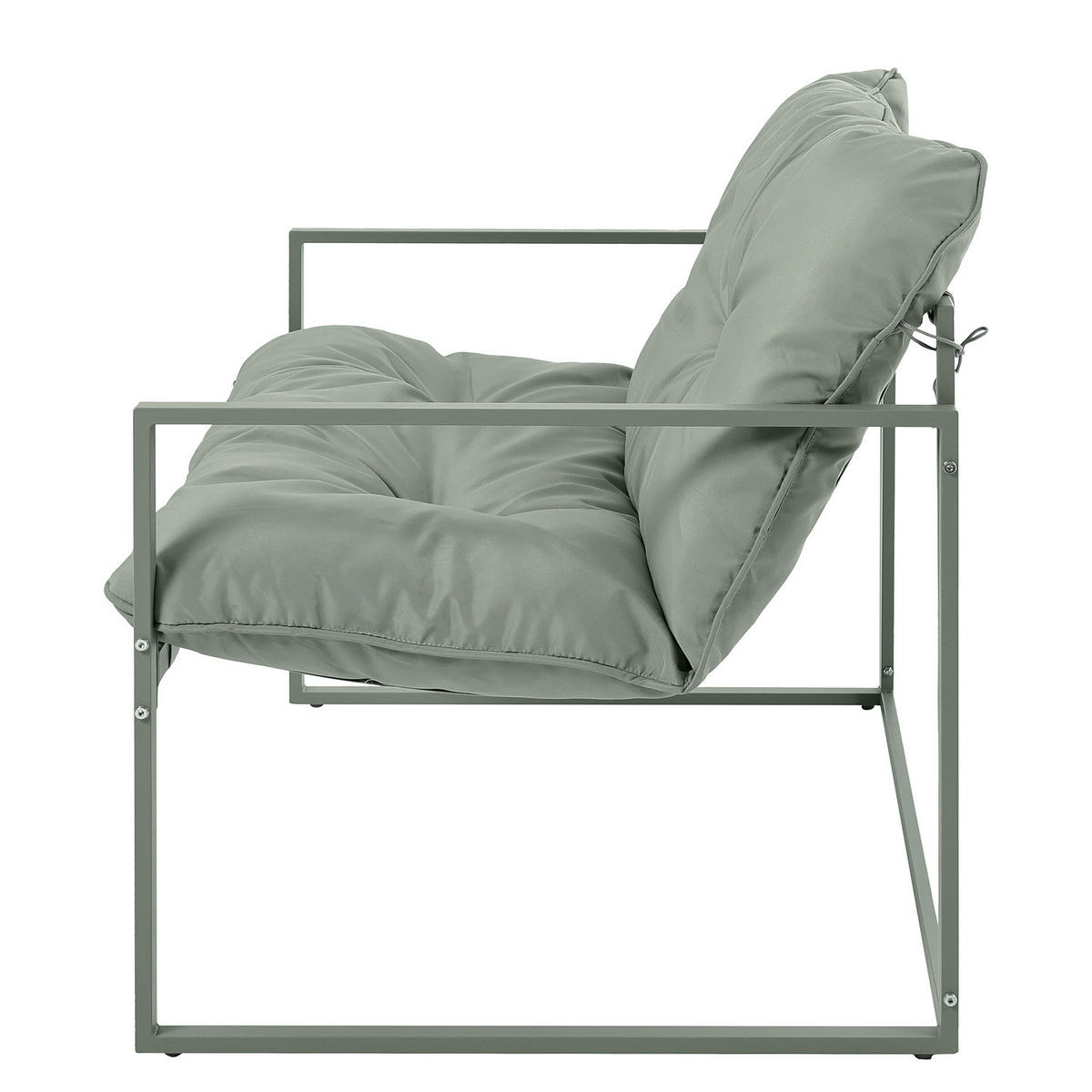 GARTENSITZGRUPPE - Eisen / Polyester - Schwarz / Grau - 4-teilig - Grau, Glas/Textil - home24