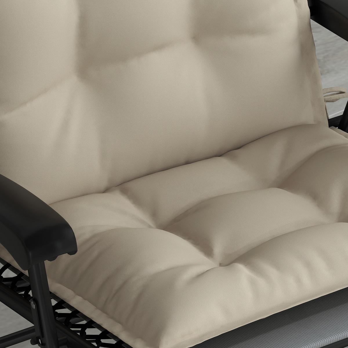 SESSELAUFLAGENSET 2er-Set aus Polyester 50x116x5 cm in Beige mit Bändern - Beige, Textil (50/5/116cm) - Modfu