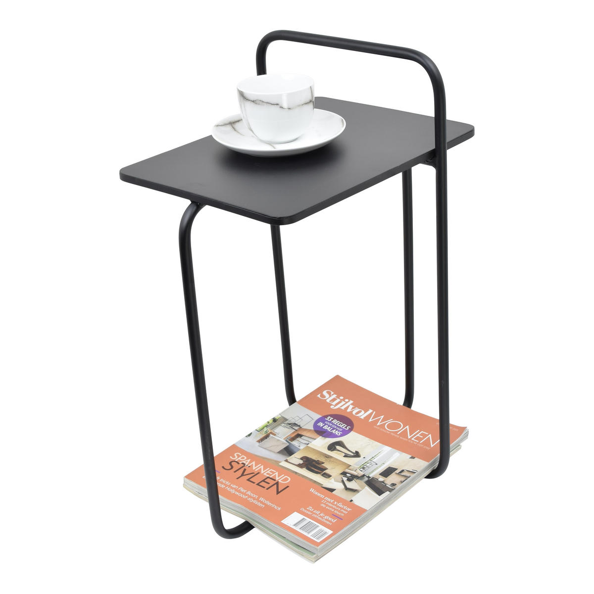 BEISTELLTISCH Easy Schwarz - Schwarz, Metall (28/37/68cm) - LOFT42