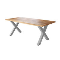 ESSTISCH JULIUS X - Wildeiche/Silberfarben, Holz (100/200/77cm) - SAM