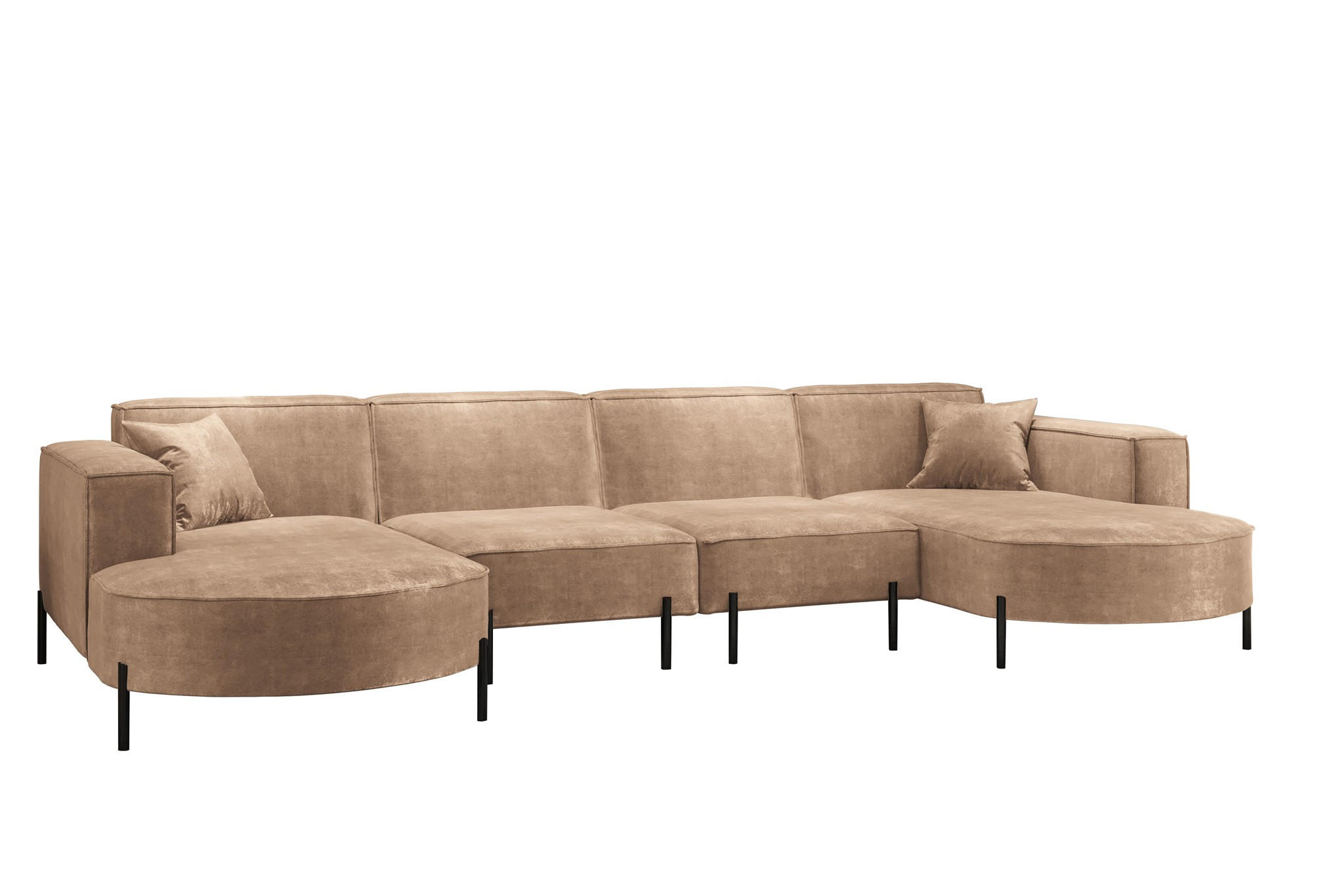 WOHNLANDSCHAFT Valencia Xl - Beige, Holzwerkstoff/Textil (384/80/165cm) - Fun Möbel