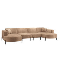 WOHNLANDSCHAFT Valencia Xl - Beige, Holzwerkstoff/Textil (384/80/165cm) - Fun Möbel