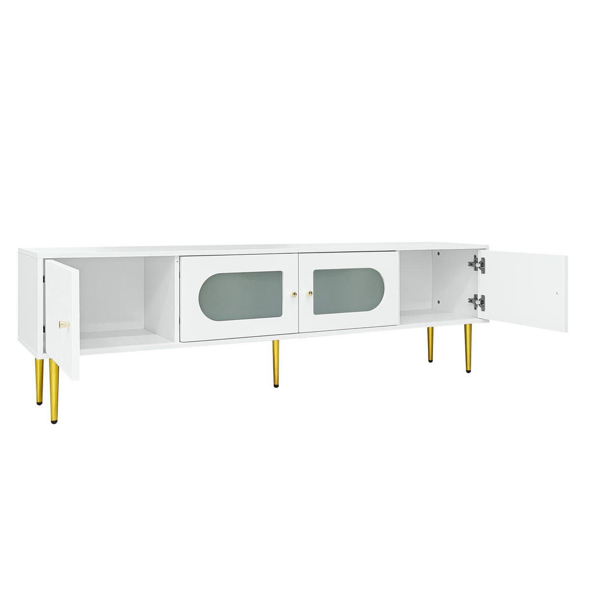 TV-SCHRANK Weiß 170/35/50 cm - Weiß, Glas/Holzwerkstoff (35/50/170cm) - Urban Meuble