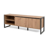 TV-LOWBOARD Eiche Artisan, grau 160 cm, TV-Unterteil im Industrial Design - Anthrazit/Eiche Artisan, Holzwerkstoff (160/55/40cm) - Furn.Design