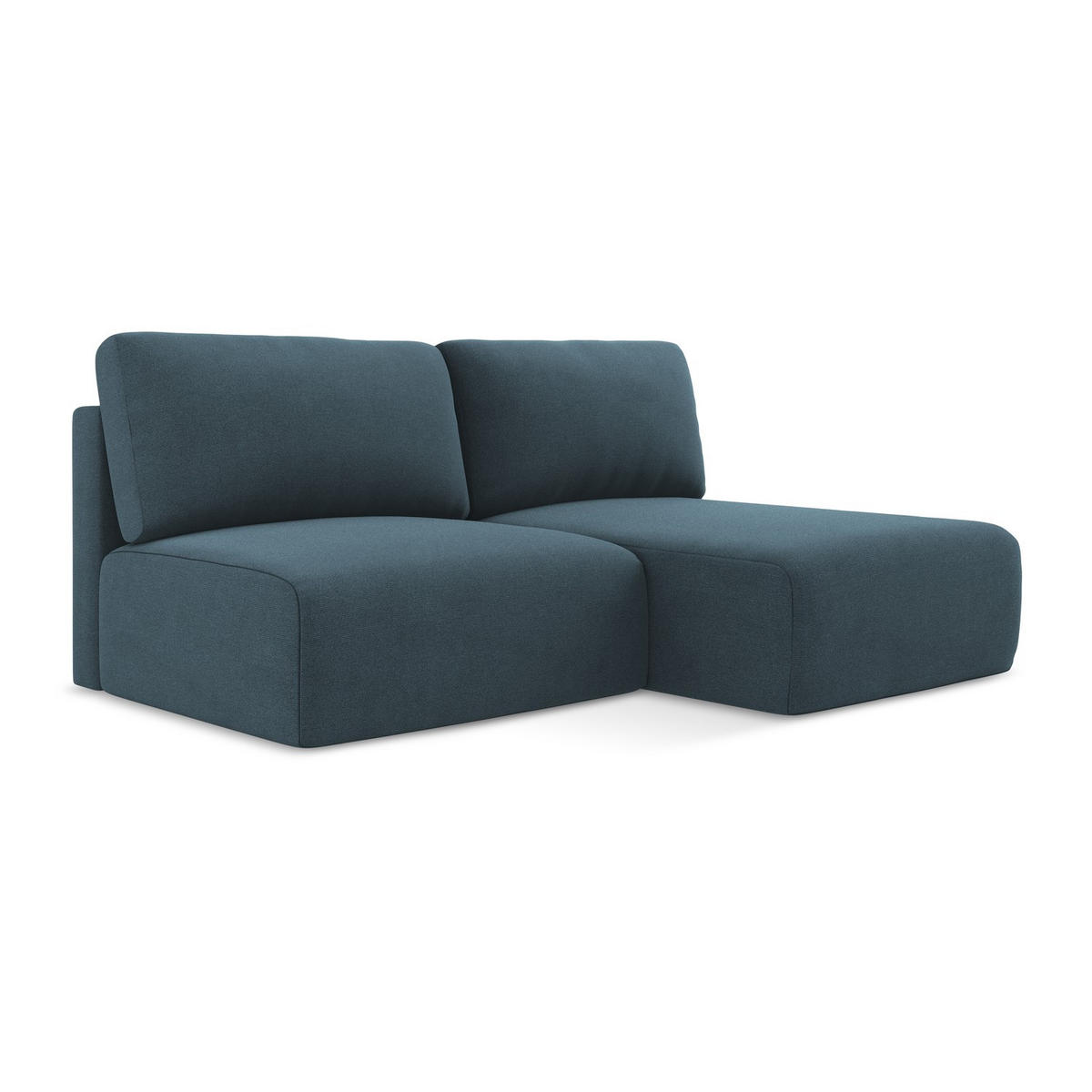 ECKSOFA mit Schlaffunktion rechts Strukturstoff Stoff Blau - Blau/Pink, Kunststoff/Textil (210/149cm) - LaMiaSofa
