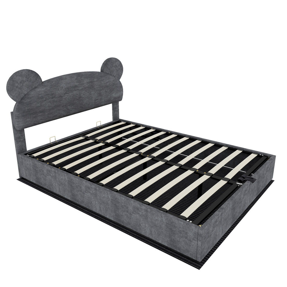 KINDERBETT 140/200 cm DE-32975 mit Stauraum und Matratze Grau - Grau, Metall (140/200cm) - ComfortXL