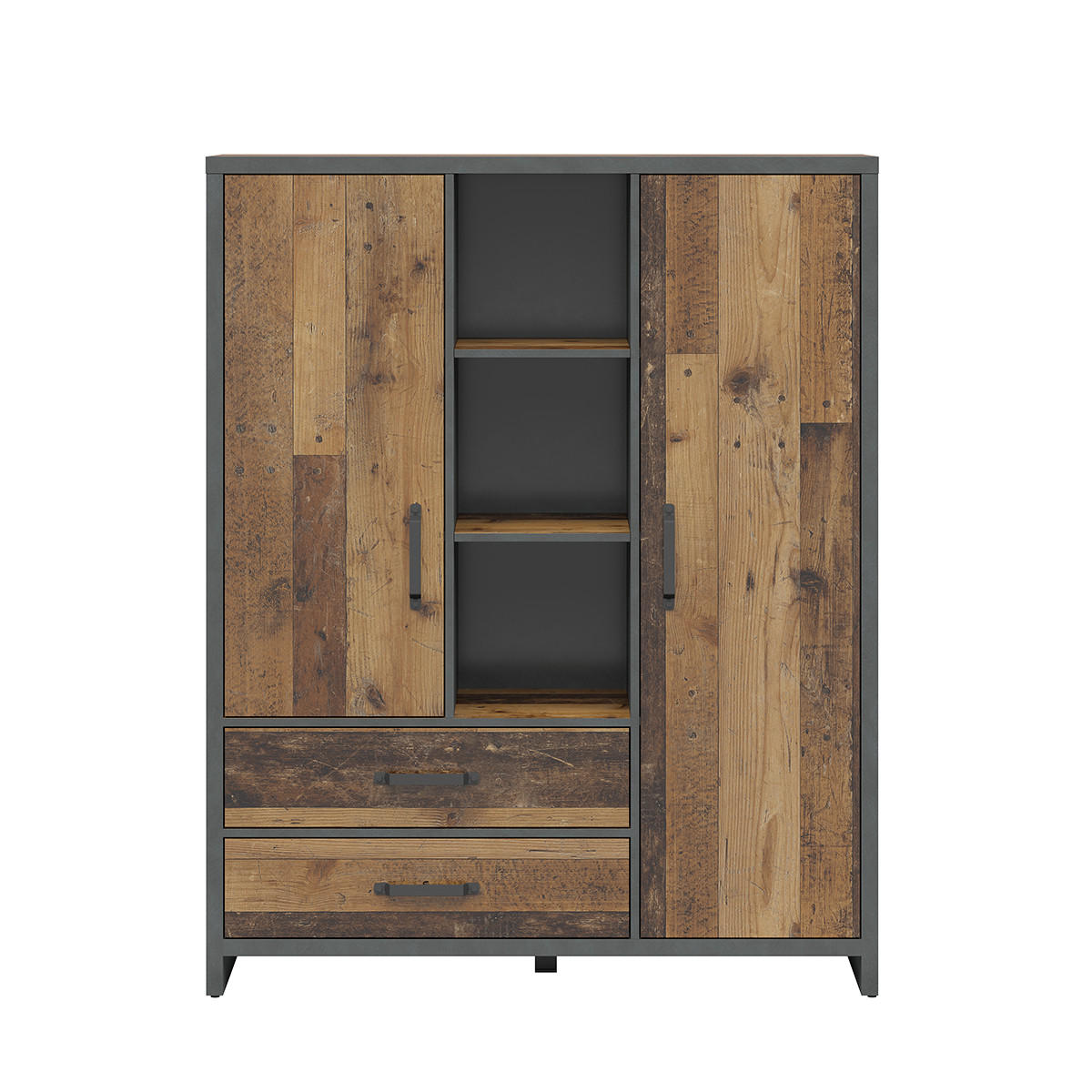 BÜCHERREGAL Paul Holz und Grau - Grau, Holzwerkstoff (120/150/40cm) - Petits-meubles