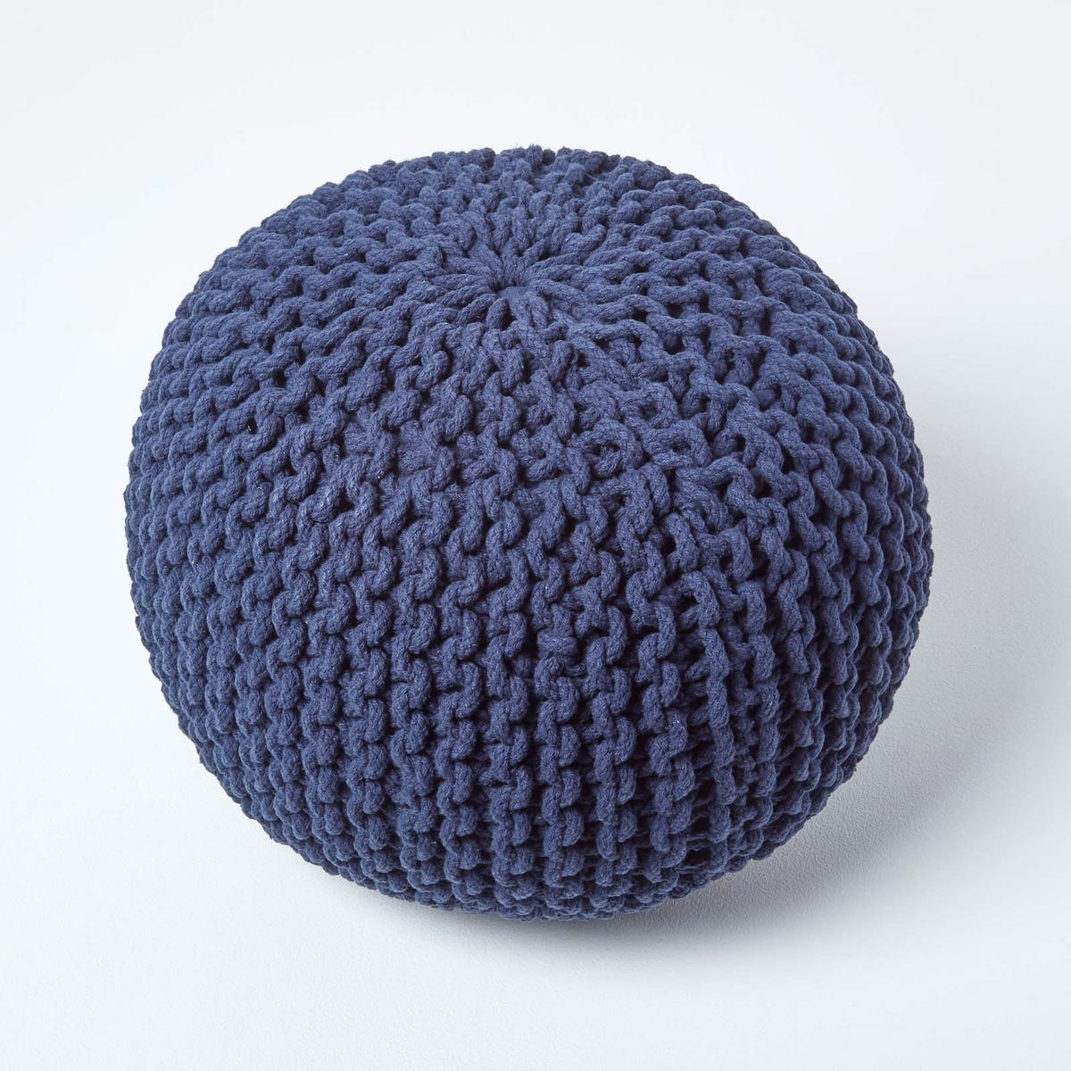 STRICK-POUF dunkelblau, 40/40/35 cm - Dunkelblau, Textil (40/35/40cm) - Homescapes
