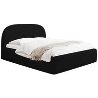 POLSTERBETT Puro mit Bettkasten, Schwarz Boucle 200 x 200 cm – mit Metall-Lattenrost - Birkefarben/Schwarz, Holzwerkstoff/Kunststoff (200/200cm) - WFL GROUP