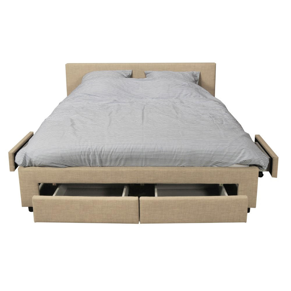 BETT LUGANO mit Schubladen/ Bett 160x200 - Beige - Beige, Holzwerkstoff (160/200cm) - Weber Industries