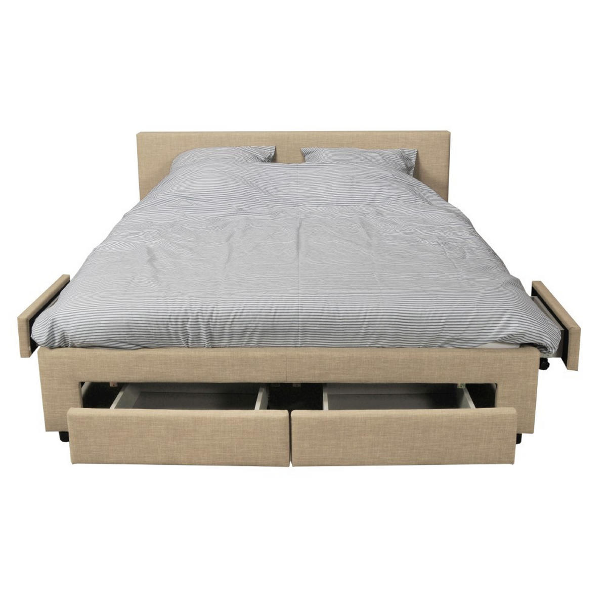 BETT LUGANO mit Schubladen/ Bett 160x200 - Beige - Beige, Holzwerkstoff (160/200cm) - Weber Industries