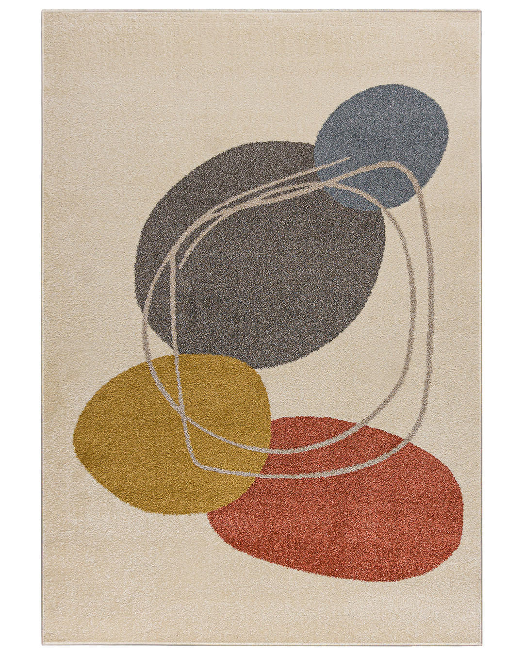 TEPPICH Beige Geometrisch In-Outdoor Pflanzlich Kurzflor Rechteckig 250 x 350 cm - Beige/Multicolor, Textil (250/350cm) - Mazovia