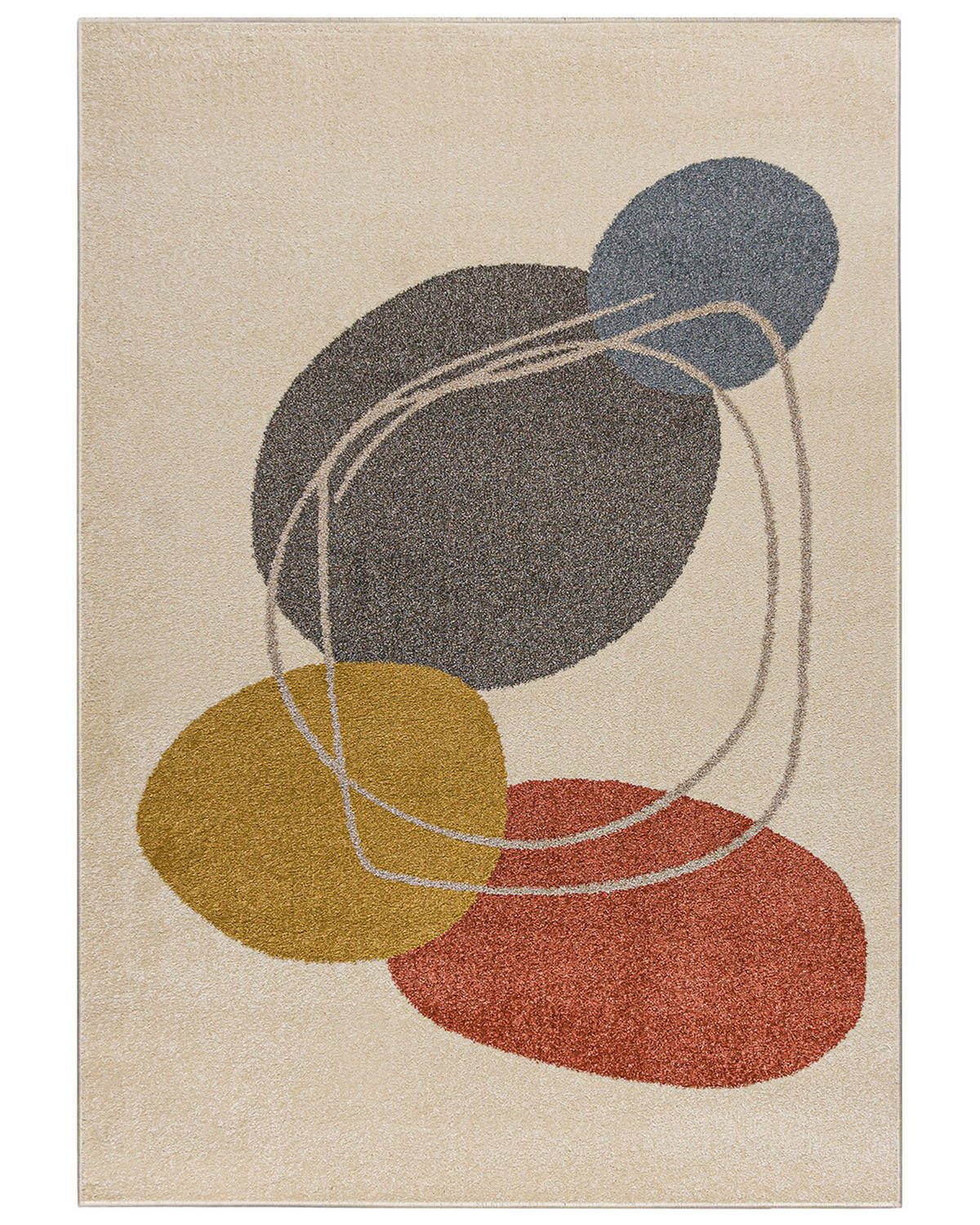 TEPPICH Beige Geometrisch In-Outdoor Pflanzlich Kurzflor Rechteckig 120 x 170 cm - Beige/Multicolor, Textil (120/170cm) - Mazovia