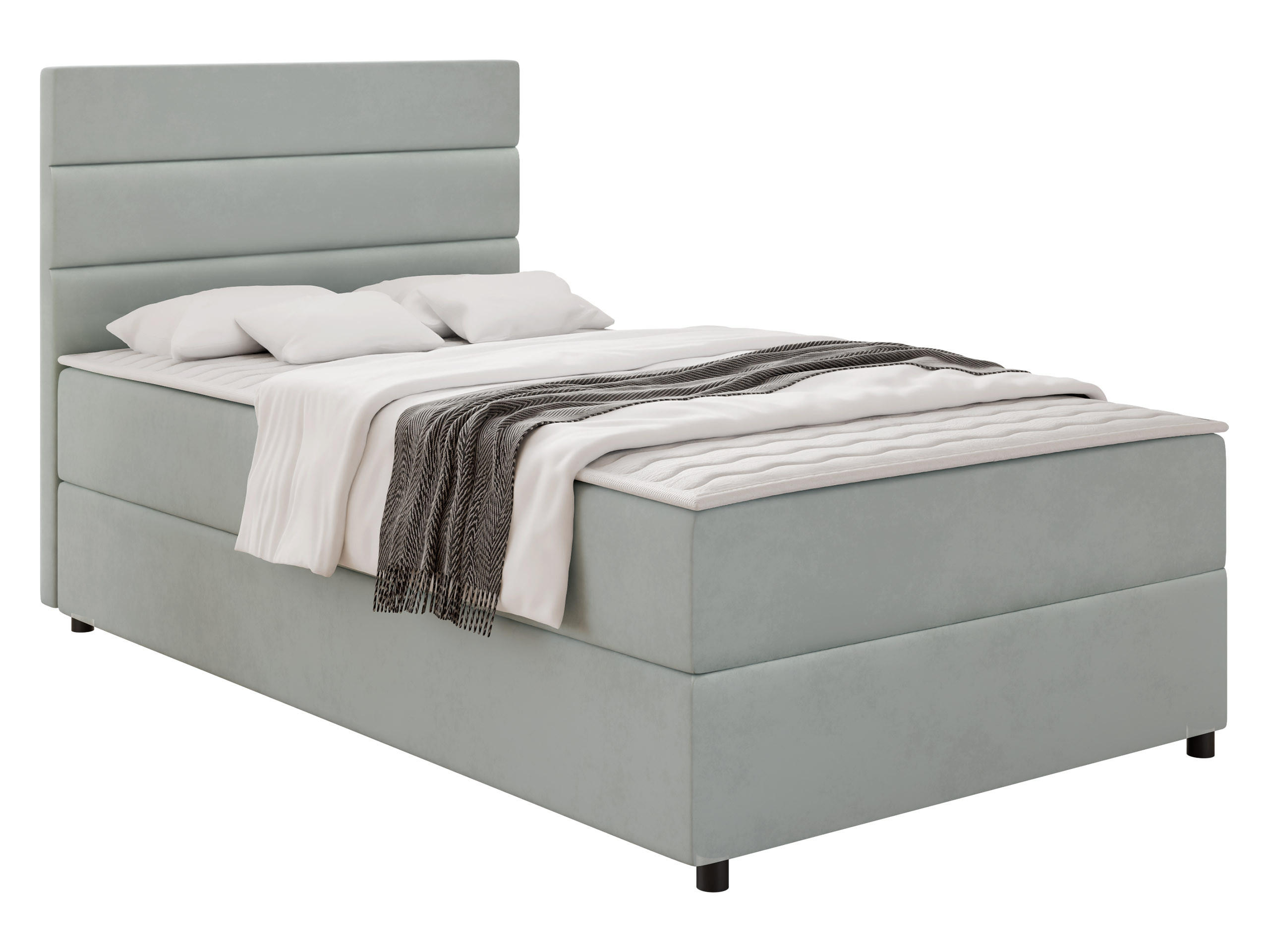 BOXBETT Elen - H3 - Hellgrau/Schwarz, Holz/Holzwerkstoff (90/200cm) - MIRJAN24