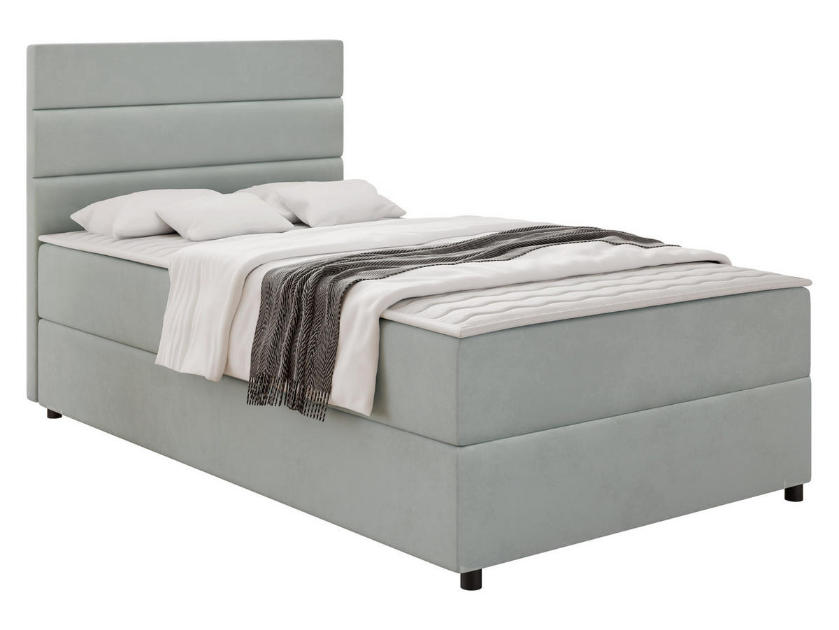 BOXBETT Elen - H3 - Hellgrau/Schwarz, Holz/Holzwerkstoff (90/200cm) - MIRJAN24