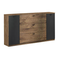 SIDEBOARD Roma Ribbeck Eiche / dunkelgrau 155 / 40 / 93cm - Eichefarben/Grau, Holzwerkstoff/Metall (155/93/40cm) - Feldmann-Wohnen