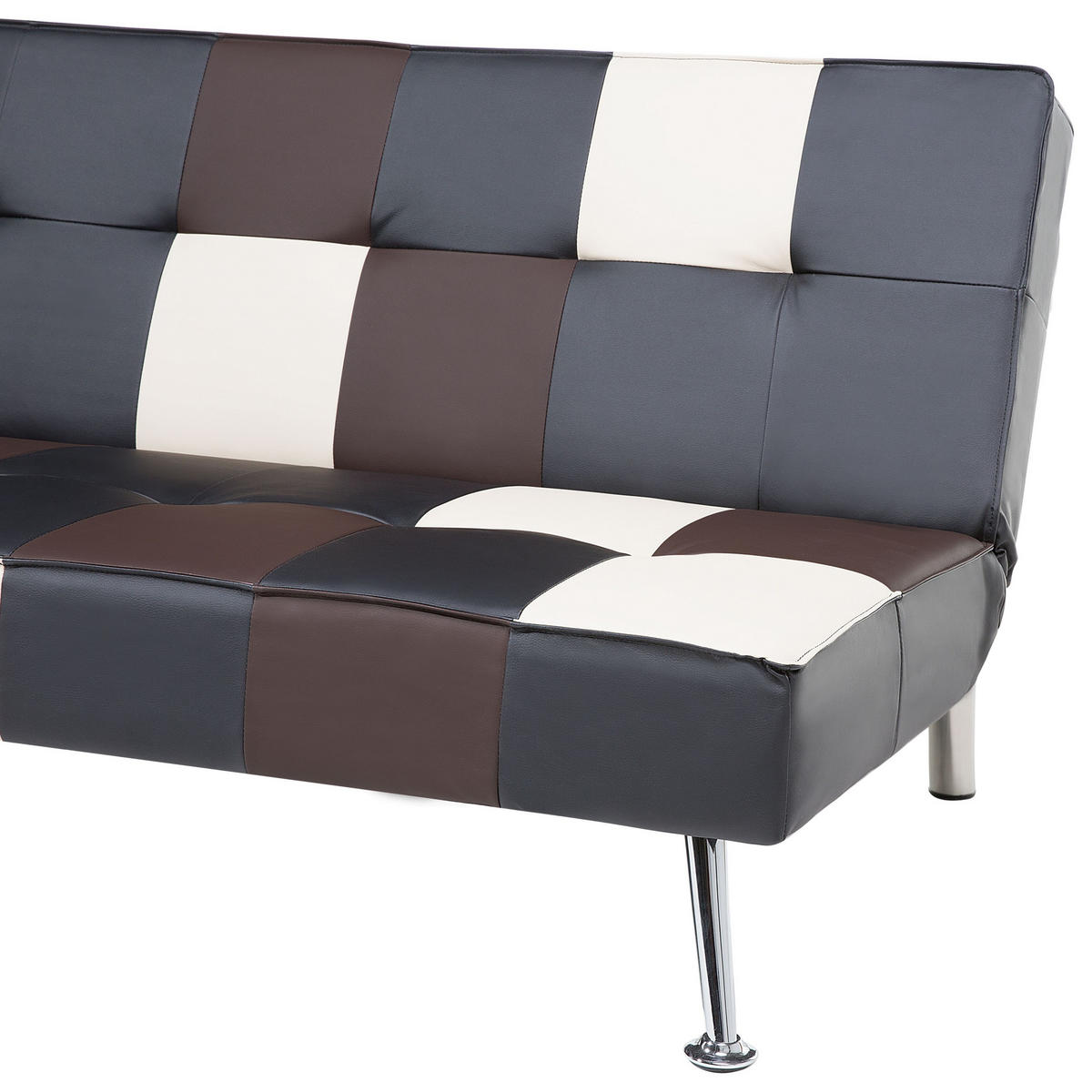 3-SITZER-SCHLAFSOFA Kunstleder Schwarz Olsker - Beige, Kunststoff/Textil (178/78/92cm) - Beliani