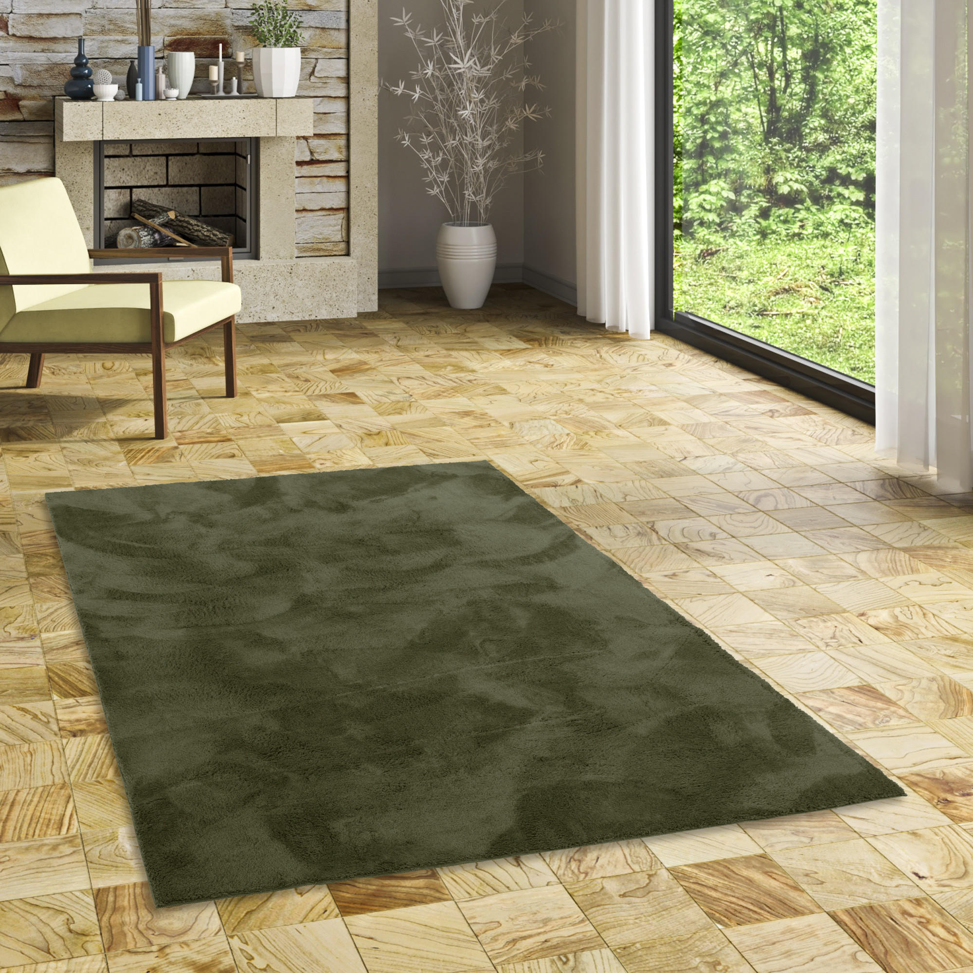 FELLTEPPICH SUPER SOFT PEARL - Waldgrün, Textil (200/290cm) - Pergamon