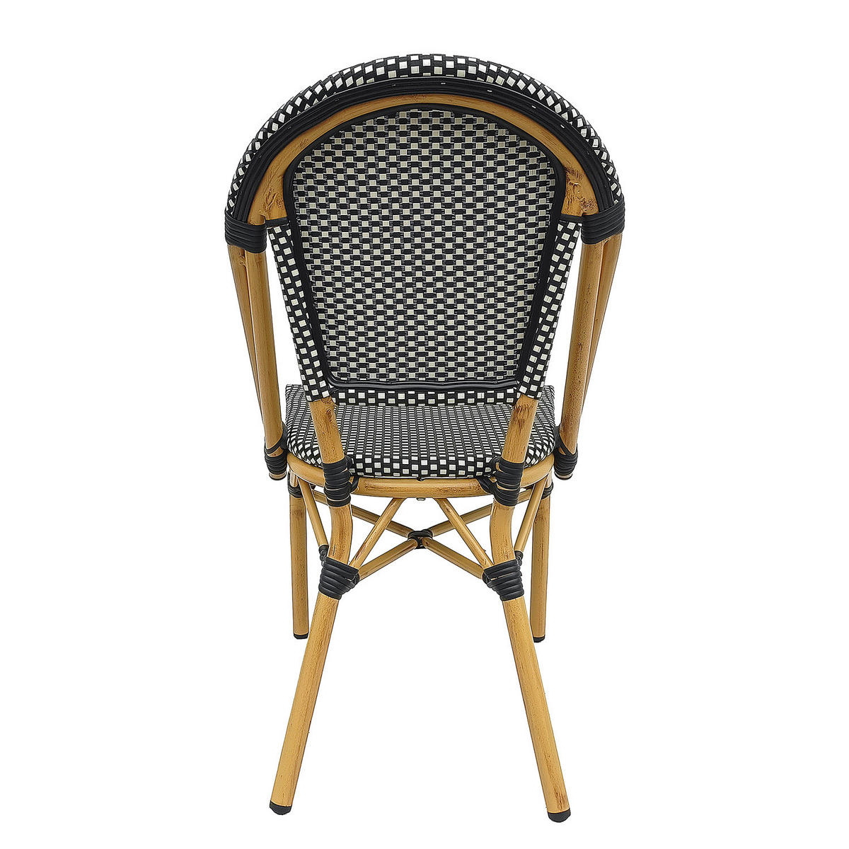 GARTENSTUHL - Aluminium / Textilene - Schwarz / Weiß - 2er-Set - Schwarz/Weiß, Textil/Metall (46/99/58cm) - home24