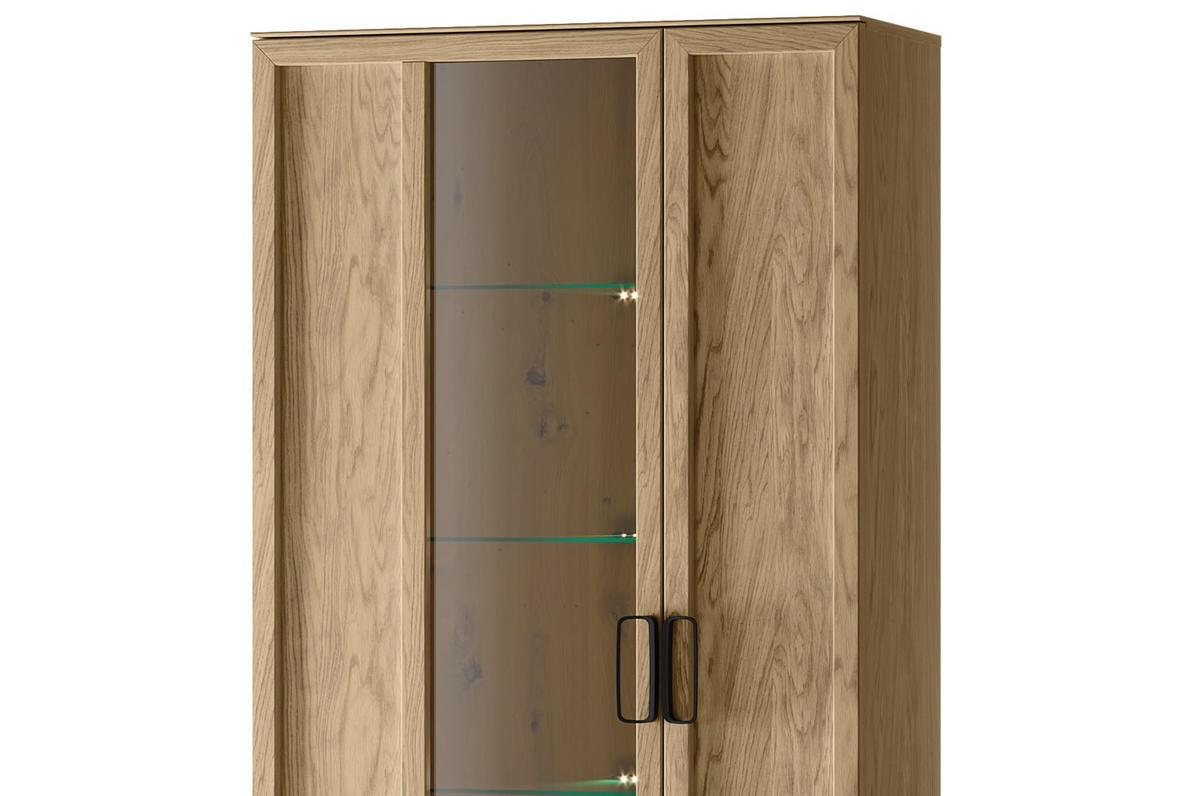 STANDVITRINE Limbo Eiche Artisan 95 / 42 / 200cm - Eiche Artisan/Braun, Holz/Metall (95/200/42cm) - Feldmann-Wohnen