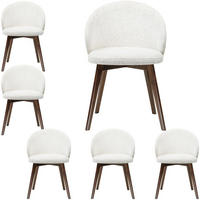 ESSZIMMERSTUHL MELIE 6er Set in Creme Chenille mit Dunkelbraunen Buchenholzbeinen 54/49/82 cm - Dunkelbraun/Creme, Holz/Textil (54/82/49cm) - WFL GROUP