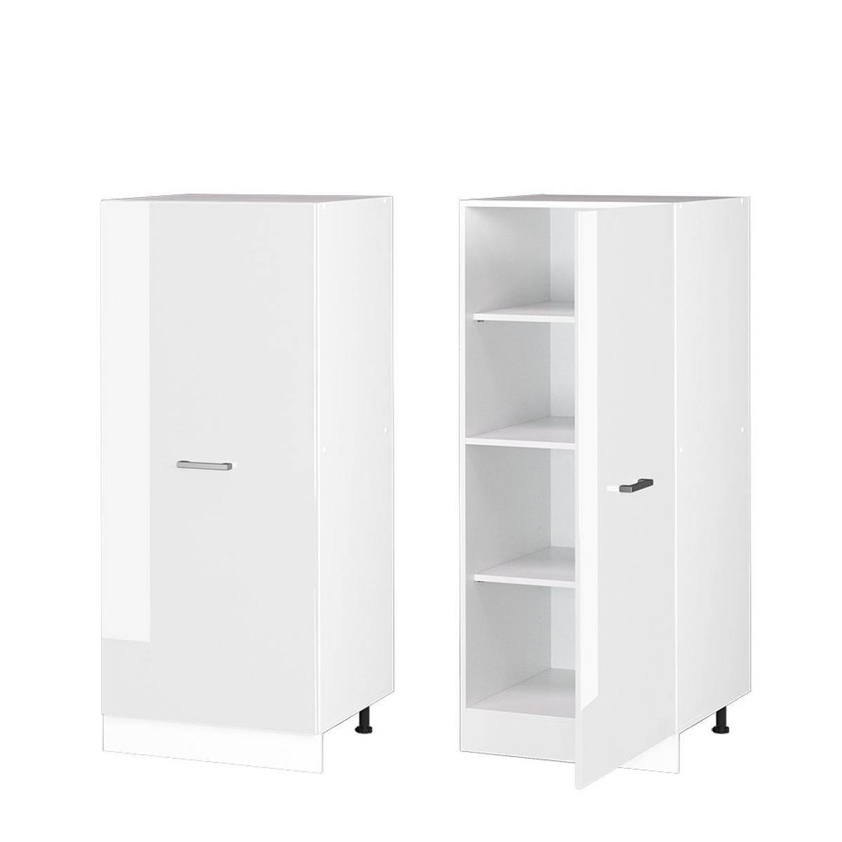 HOCHSCHRANK R-Line Weiß Hochglanz 60 cm mit großer Tür - Weiß Hochglanz/Weiß, Holzwerkstoff (60/143/57.2cm) - Vicco