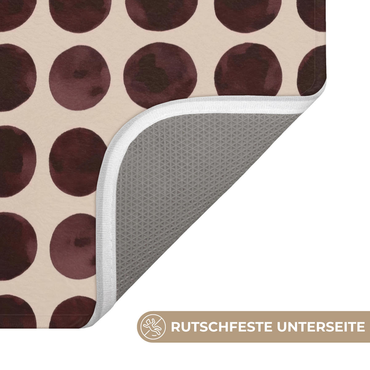 WC PŘEDLOŽKA Puntíky - Vzor - Hnědý 40x60 cm - bordeaux, textil/plast (40/1cm) - OnlyWow