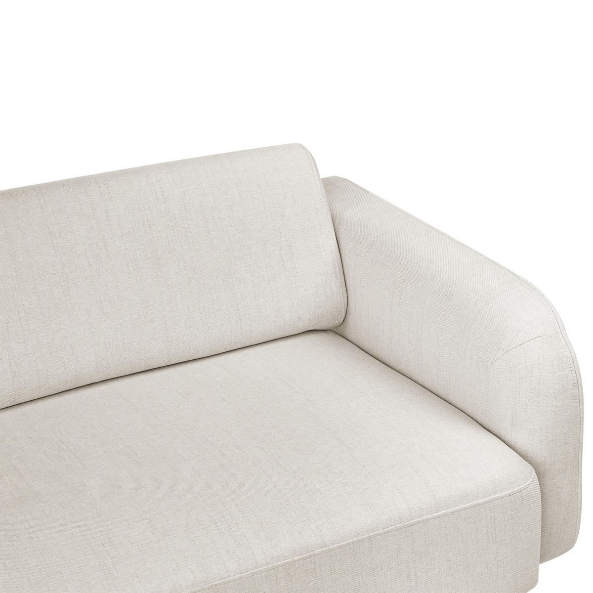 POHOVKA 3-místná Látka Krémově bílá Svanek - krémová, textil (196/77/85cm) - Beliani