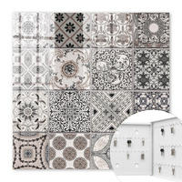 SCHLÜSSELBOX Weiß 30x30 cm – Türöffnung nach rechts - Stilvolle Fliesen - Schwarz, Metall (30/30/5cm) - TULUP