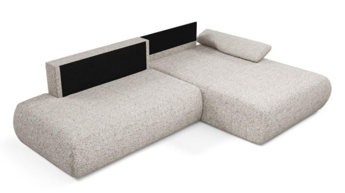 ECKSOFA Beige PENTI Ausziehbar Mit Bettkasten Rechts - Beige, Textil (173.5/286cm) - Sepro Meble
