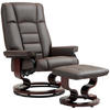 RELAXSESSEL mit Hocker, Drehbar Fernsehsessel mit Liegefunktion Kunstleder - Braun, Kunststoff (76/104/85cm) - HOMCOM