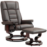 RELAXSESSEL mit Hocker, Drehbar Fernsehsessel mit Liegefunktion Kunstleder - Braun, Kunststoff (76/104/85cm) - HOMCOM
