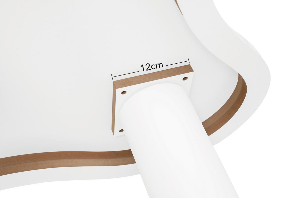 COUCHTISCH DE-007 Wolkenform Marmorfarben - Weiß, Holzwerkstoff (63/90/40cm) - ComfortXL