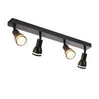 DECKENSTRAHLER Kissingen 4-flammig 55/5/15.7 cm - Schwarz, Metall (55/5/15.7cm) - Nettlife