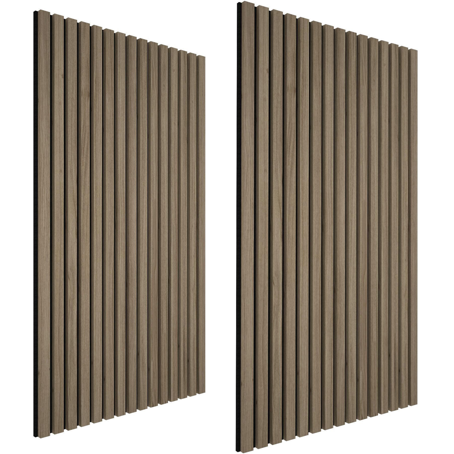 AKUSTIKPANEELE 2er Set Sonic Wall,je 60 x 120 x 2,1 cm, Größe flexibel anpassbar,Eiche dunkel - Wildeiche, Holz (60/120/120cm) - tectake