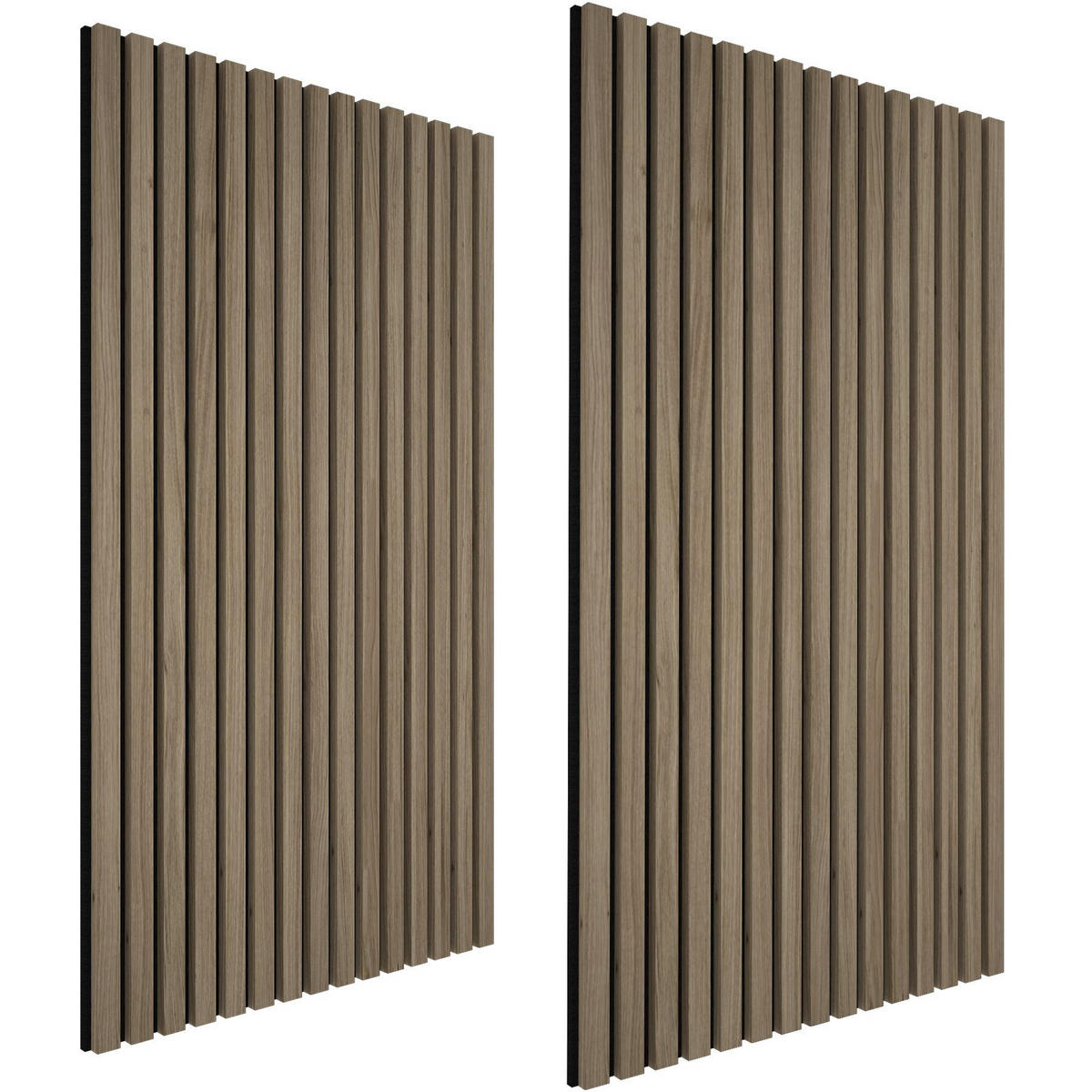AKUSTIKPANEELE 2er Set Sonic Wall,je 60 x 120 x 2,1 cm, Größe flexibel anpassbar,Eiche dunkel - Wildeiche, Holz (60/120/120cm) - tectake