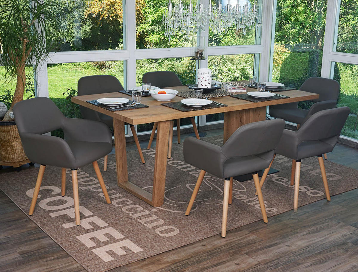 ESSZIMMERSTUHL Grau 6er-Set - Grau, Textil (56/78/57cm) - MCW