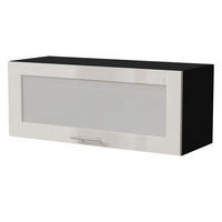 KLAPPHÄNGESCHRANK Brerra W4BS/90 WKF Schwarz / RAL 9001 creme Hochglanz 90 / 32,5 / 36cm - Creme/Schwarz, Holz/Holzwerkstoff (90/36/32.5cm) - Feldmann-Wohnen