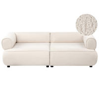 POHOVKA 3-místná Bouclé Krémově bílá Salla - krémová, textil (200/63/96cm) - Beliani