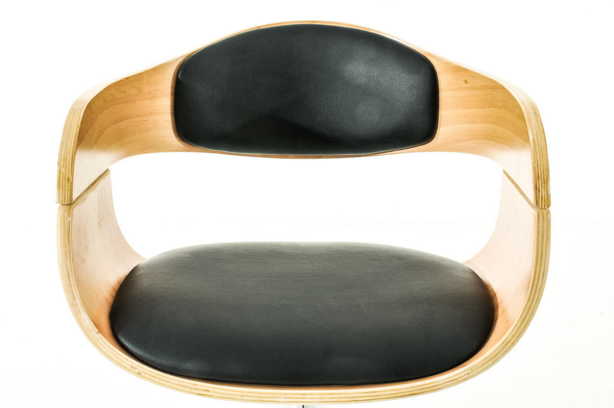 BARHOCKER 2er Set Nadan Kunstleder Natura/schwarz - Schwarz, Leder/Metall (50/88/48cm) - DELUKE