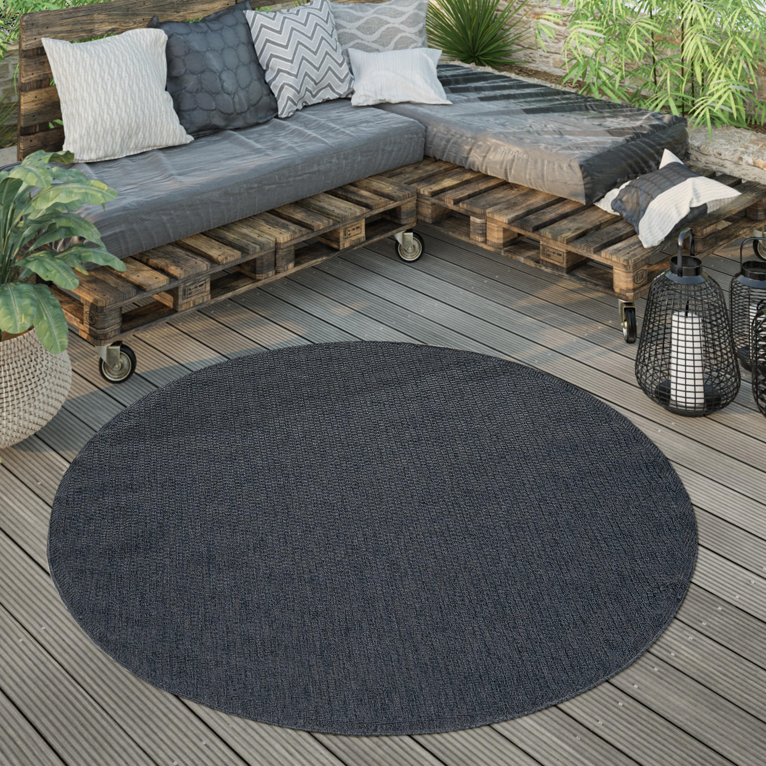 OUTDOORTEPPICH 200/200 cm Timber 125 - Dunkelblau, Textil (200/200cm) - Paco Home