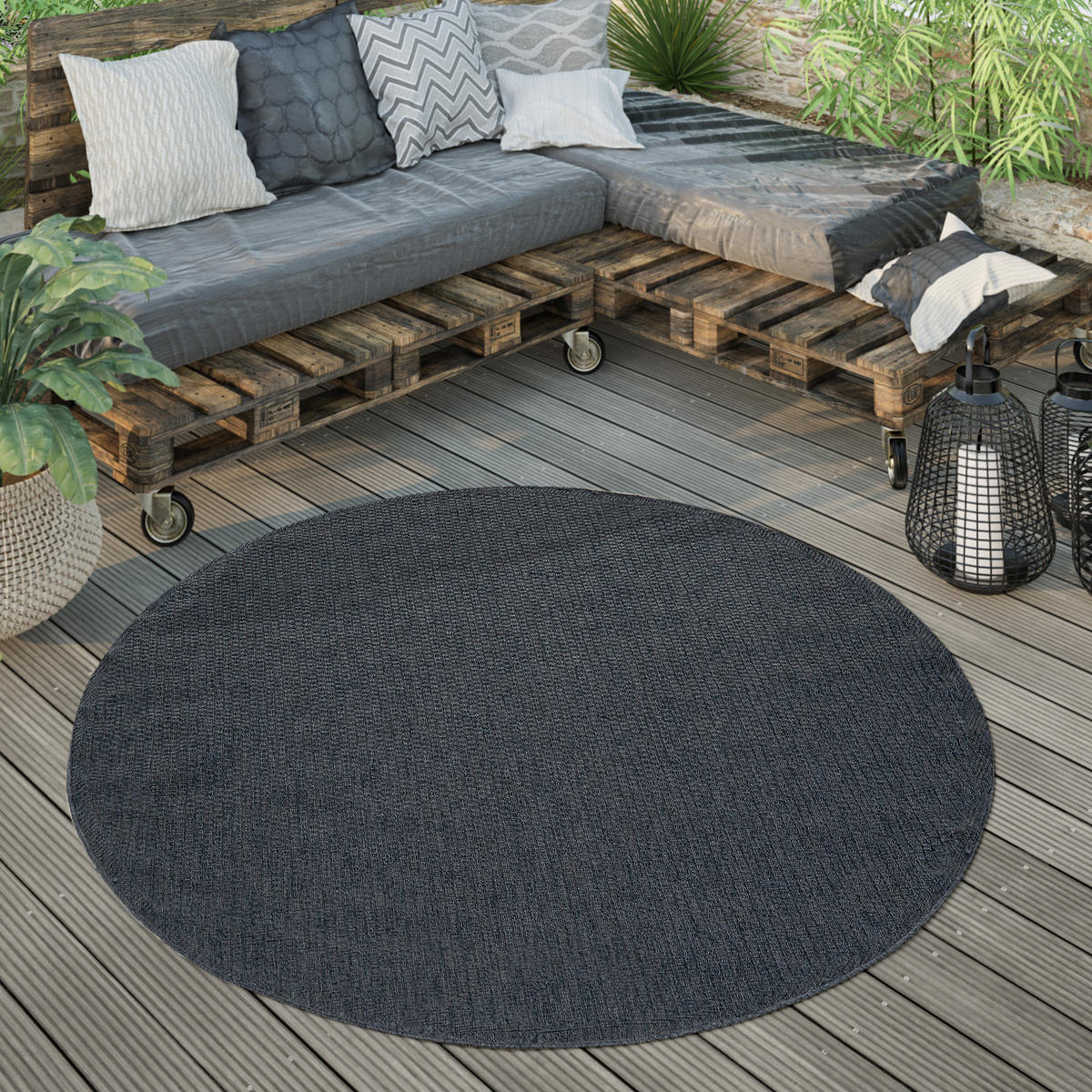 OUTDOORTEPPICH 200/200 cm Timber 125 - Dunkelblau, Textil (200/200cm) - Paco Home