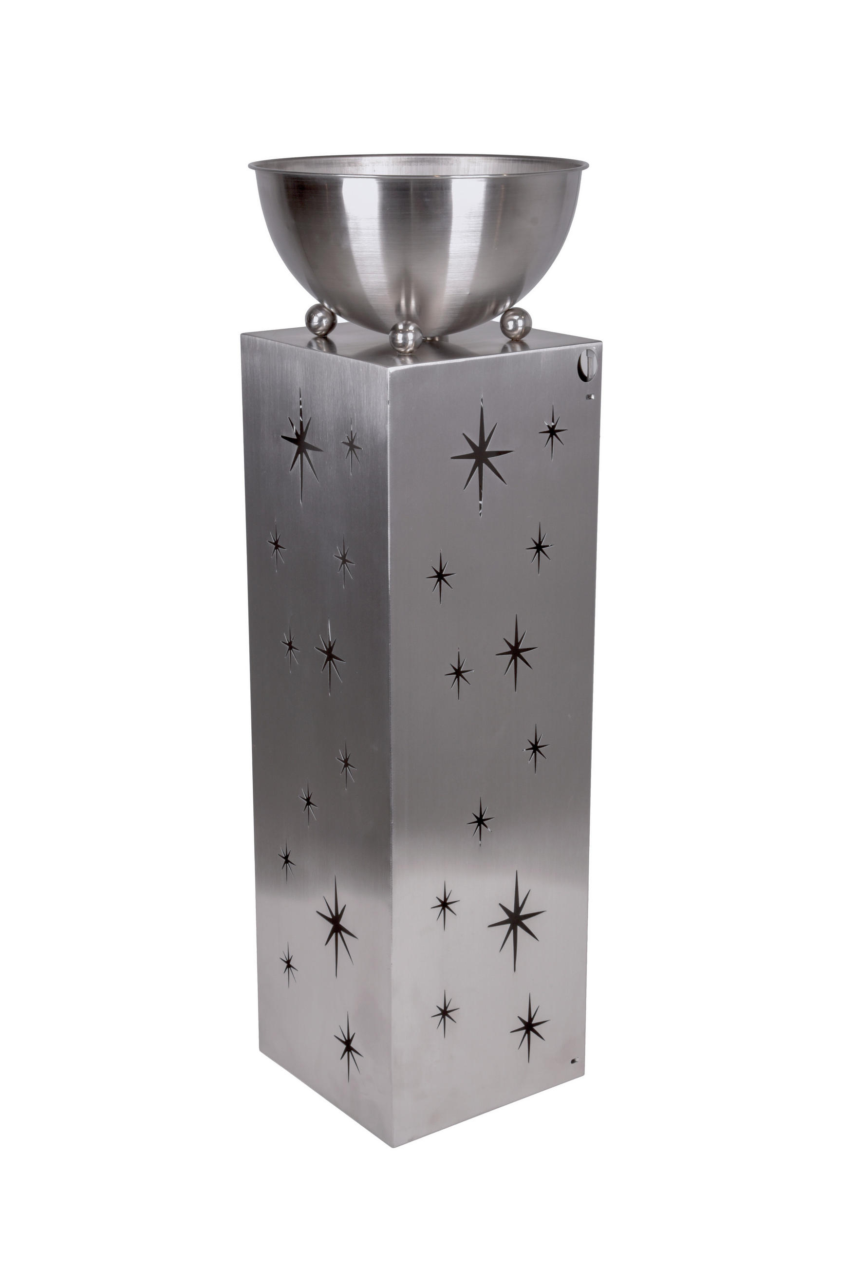 STERNENSÄULE Mann LED Edelstahl Silber 76x25,5x25,5cm - Silberfarben, Metall (25.5/76/25.5cm) - DELUKE